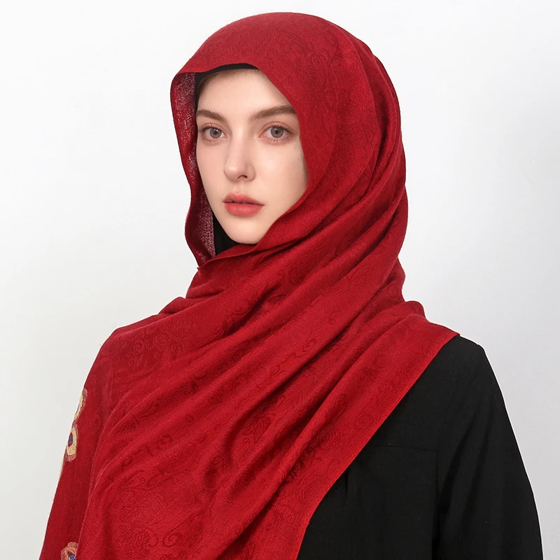 2024 Pashmina Hijab Scarf Long Muslim Cashmere Shawl Female Foulard Soft Turban Head Wraps For Women Headband Luxury Brand