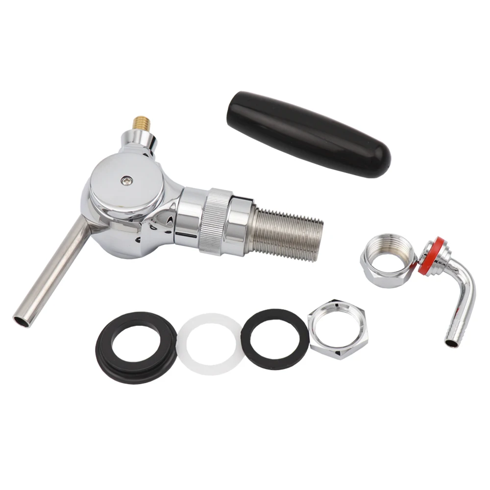 Silver Belgian Beer Tap G5/8 Thread 30mm Shank Flow Control Ball Shape Home Brewing Draft Beer Faucet Soda Kegerator Kit