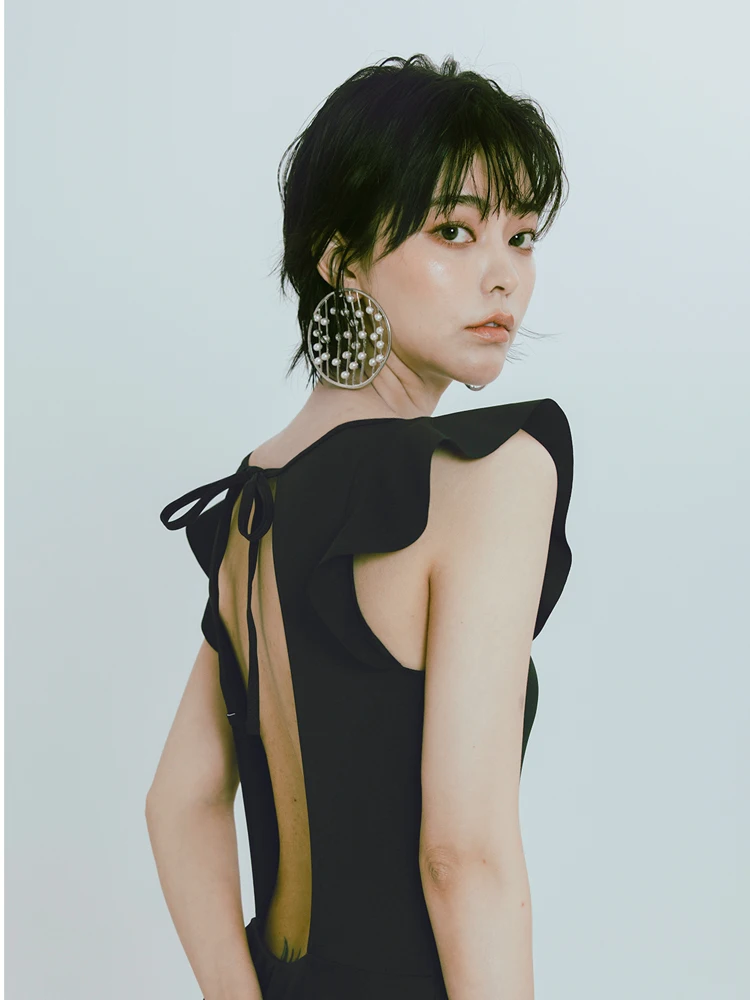 Conservative Style Hot Spring Swimsuit Women's One-Piece Cover-Up Slimming Sexy Backless Dress Style Swimming Costume