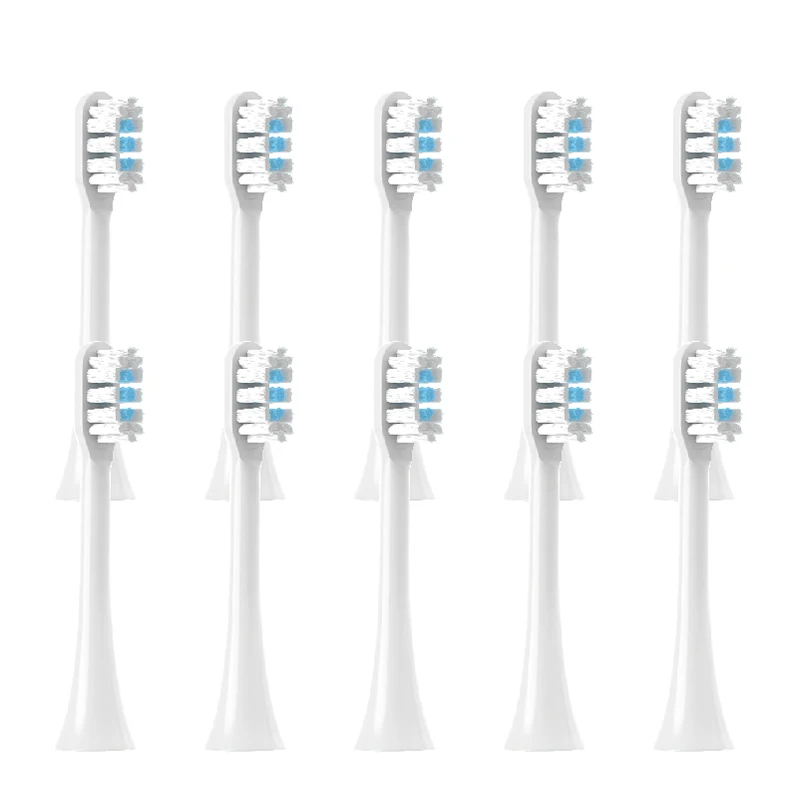 10pcs For Xiaomi Mijia T301 Replacement Brush Heads Sonic Electric Toothbrush Heads Protect Soft DuPont Suitable Nozzles