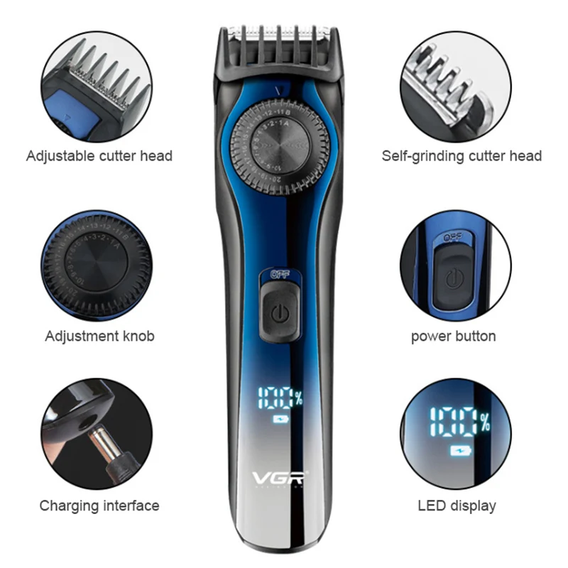 VGR-080 Hair Trimmer For Men Beard Trimer Professional Hair Clipper Electr Razor Hair Cutting Machine Haircut Electr Shaver