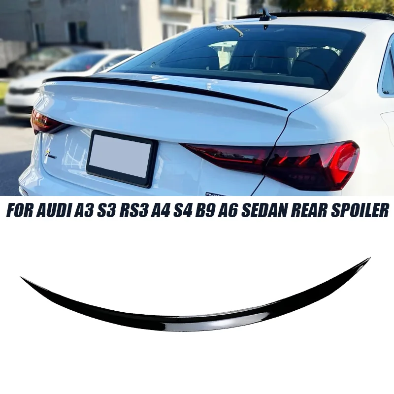 For Audi Accessories A3 S3 8Y A4 B7 B8 B9 S4 A6 C7 Sedan Car Rear Trunk Boot Lip Spoiler Wing