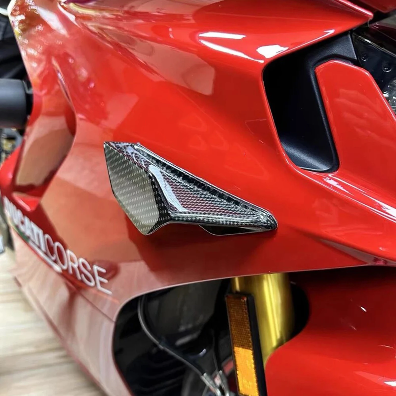 가와사키 혼다 스즈키 야마하 BMW 용 1 쌍 오토바이 범용 다운 Winglet 공기 역학 윙 키트 스포일러