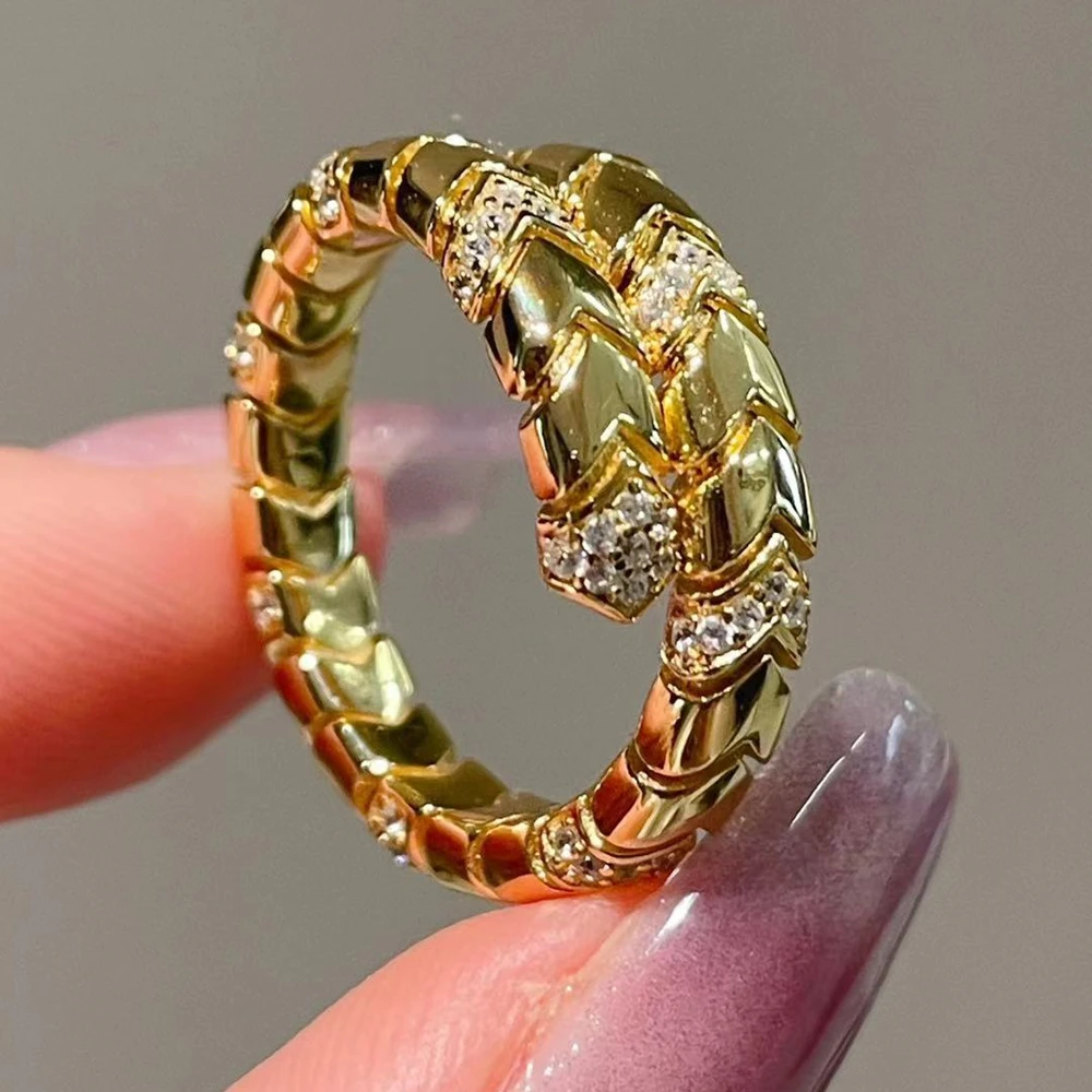 KQDANCE Solid 925 Silver High Carbon Diamond Elastic Rings For Women Gold Plated Fine Jewelry Wholesale