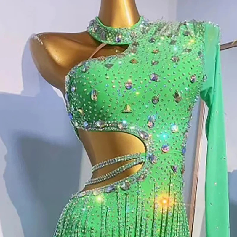

Latin Dance Stage Women's High-end Custom Wizard of Oz Full Diamond Samba Rhinestone Performance Costume dress