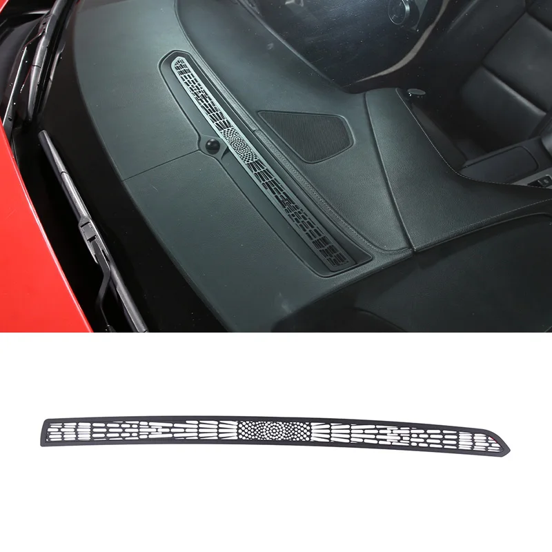 For Chevrolet Corvette C7 2014-2019 Stainless Steel Car Dashboard Air Outlet Anti-Blocking Mesh Frame Cover Sticker Accessories