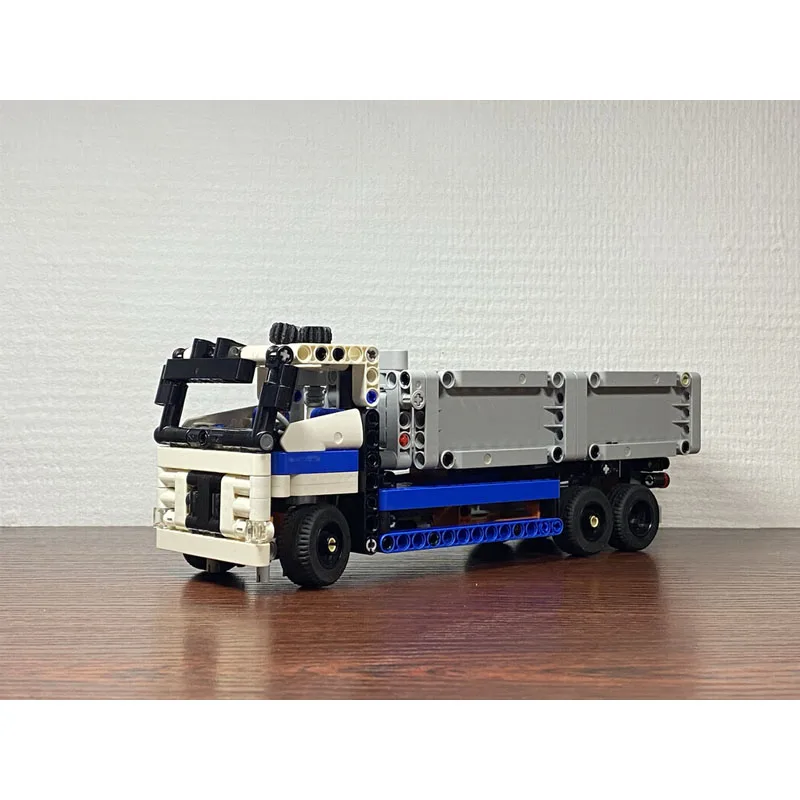 

MOC-164588 New City Flat-Nose Semi-Trailer Dump Truck Building Block Model 381 Parts Boys Children Birthday Christmas Toy Gift