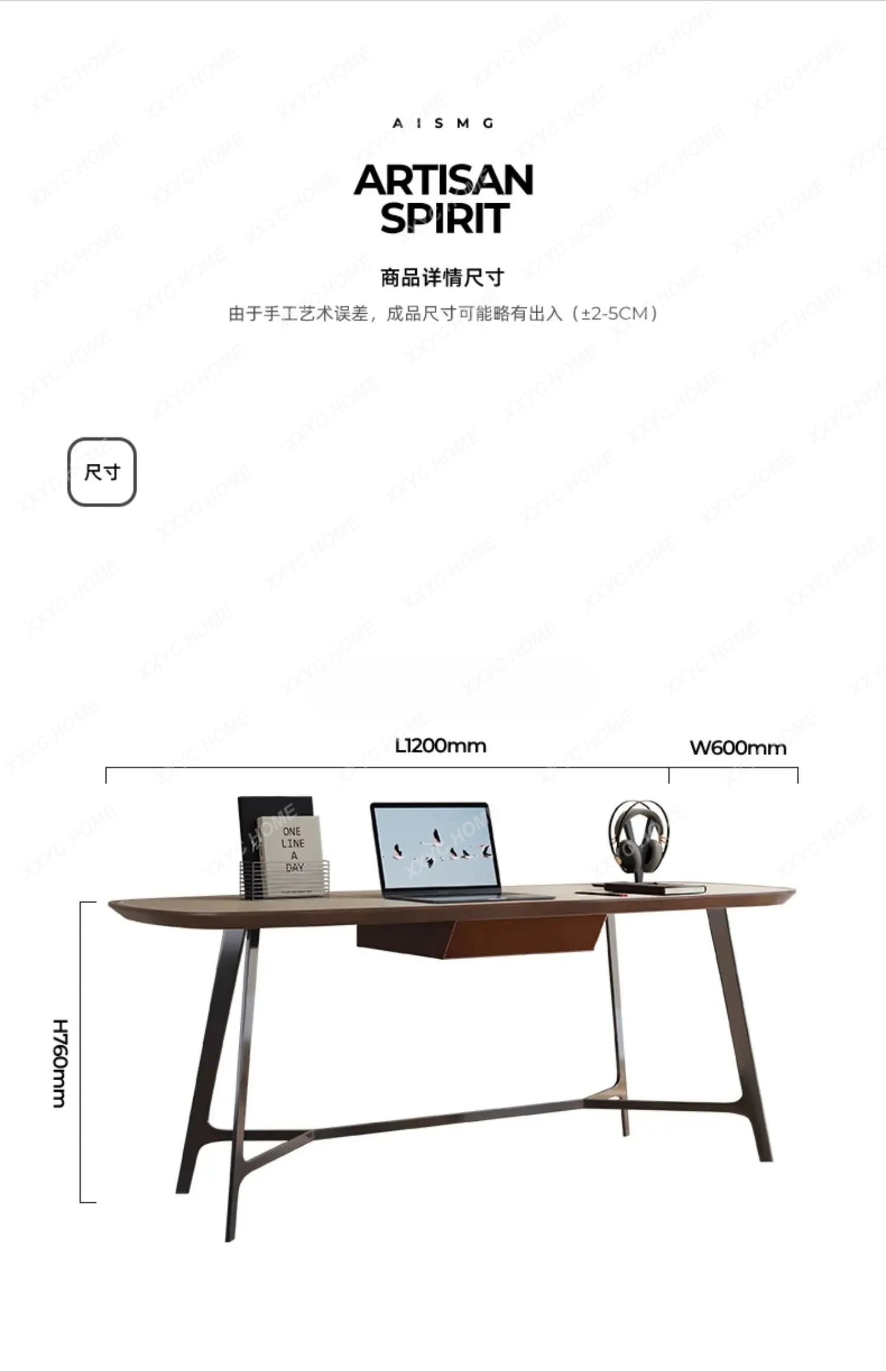 الرجعية كريم نمط الحديثة بسيطة الفولاذ المقاوم للصدأ السرج الجلود الراقية مكتب الكمبيوتر طاولة مكتبية #4