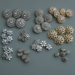 5pc/lot Luxury Crystal Buttons for Clothes Cubic Zirconia Button Coat Decorative CZ Sewing Cashmere Cardigan