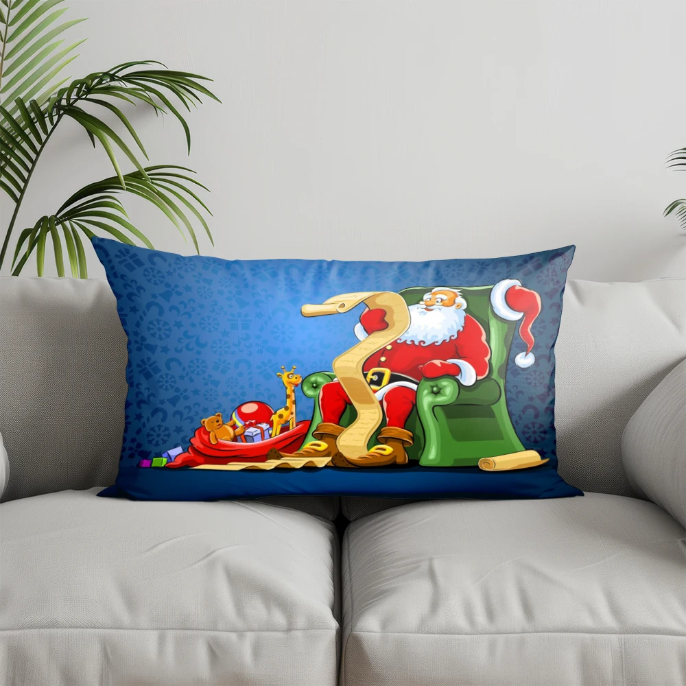 ديكور المنزل رجل الثلج والشتاء وسادة نمط مناسبة ل أريكة غرفة نوم سيارة وسادة غطاء وسادة وسادة الظهر المستطيلة #4
