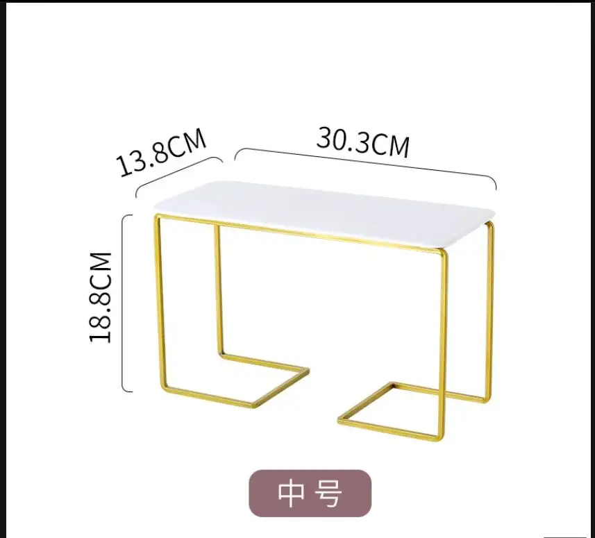 Golden Wrought Iron Cake Stand with Ceramic Plate Pan Snacks Dessert Display Banquet Desktop Decorative Frame