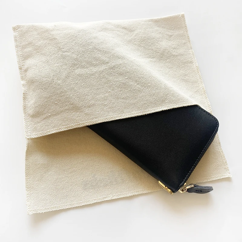 Custom Size Fashion Design Canvas Flap Storage Bags 10x10cm 15x20cm 25x40cm 35x45cm Cotton Towels Dust Pouch