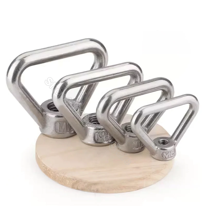 1Pc M8 M10 M12 M14 M16 M20 M24 304 A2-70 Stainless Steel Triangle Lifting Eye Nut Trapezoid Thread Rings Fit For Handle Bolts