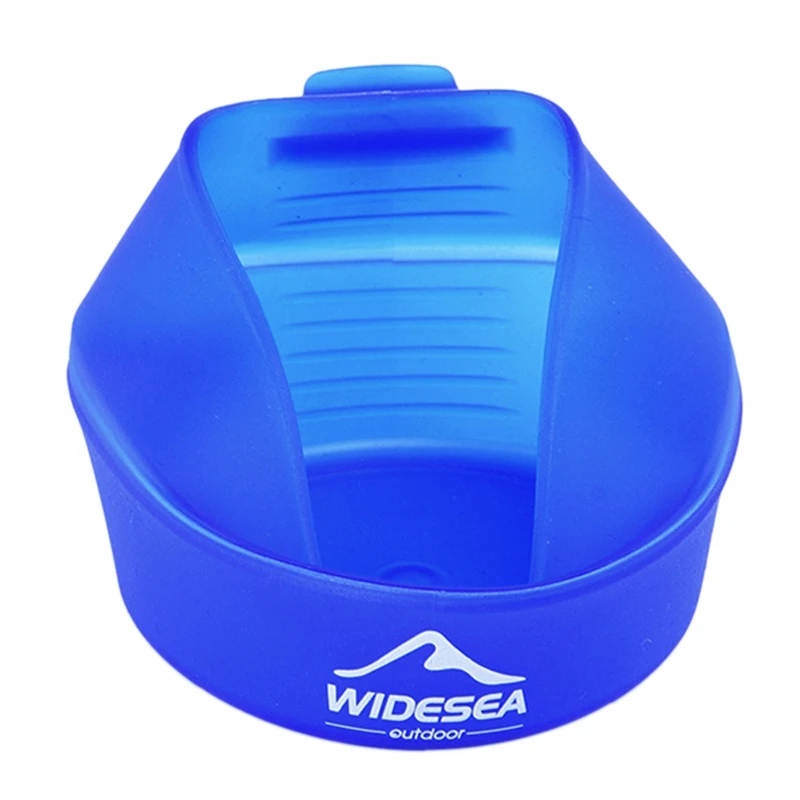 Widesea Camping 250Ml TPE Folding Cup Outdoor Pocket Bowl Tableware Cookware Portable Handle Tourism Mug Hiking