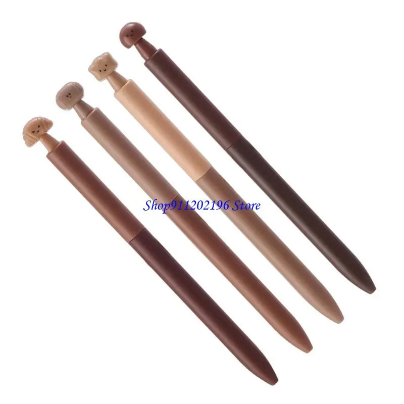 

P82A 4Pcs Twist Action Gel Pen Funny Bread Writing Pen 0.5MM Tip Smooth Writing Experience for Adult Student Writing Noting