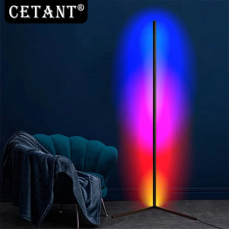 

LED Floor Lamp RGB Dimmable Modern Bedroom Simple Indoor Home Decorative Fixtures For Living Room Shape Remote Control Lighting