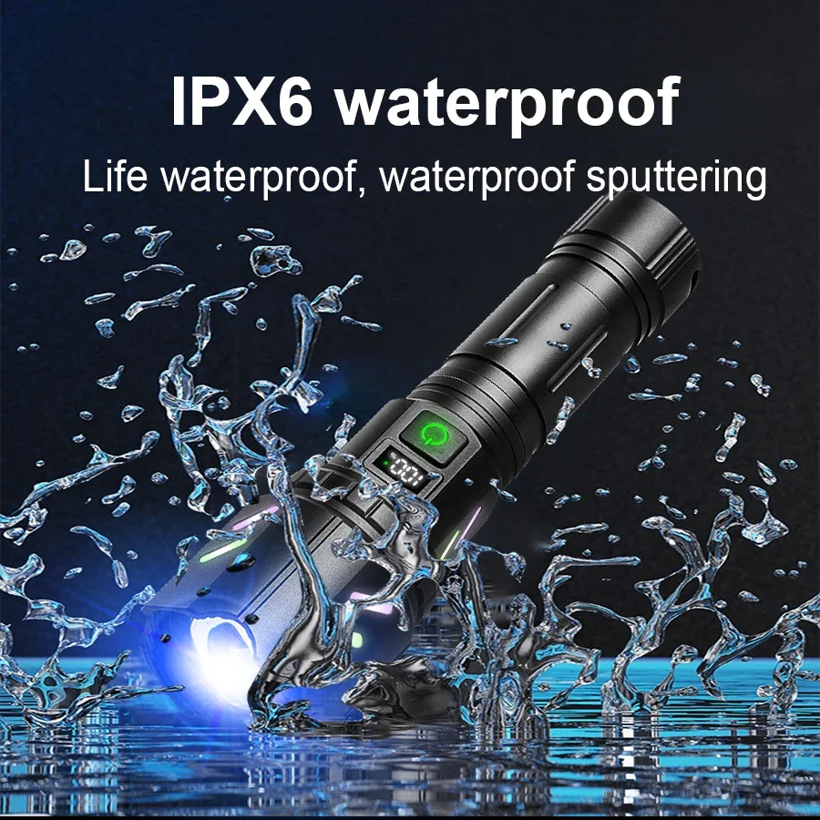 Rechargeable LED Flashlight Power Bank Function High Power Flashlight Zoomsblr Ultra Powerful Flashlight Lighter Waterproof