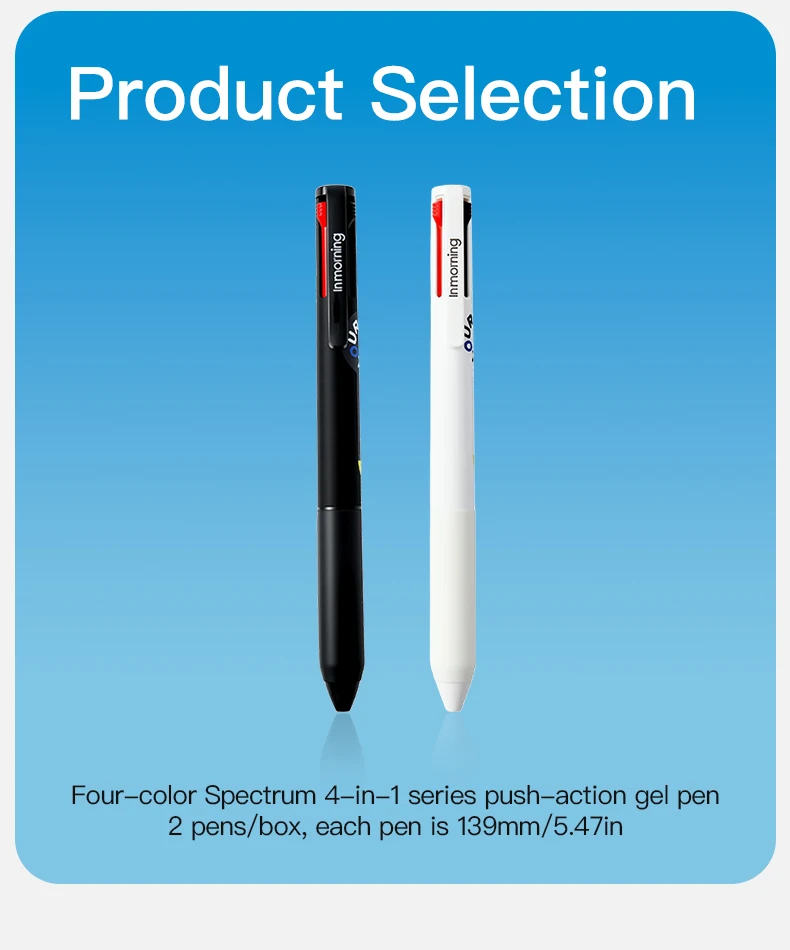 2er-Pack Spectrum 4-Farben-Klickstift - Mehrfarbiges Gelstift-Set, Glattes Schreiben für Büro & Studium, Kreatives Markierungs-Schreibwarenset – Detail 12