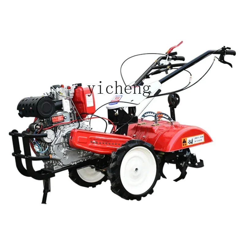 

ZK wheel drive micro-tiller small multi-functional diesel rotary tiller trenching paddy field cultivated land machine household