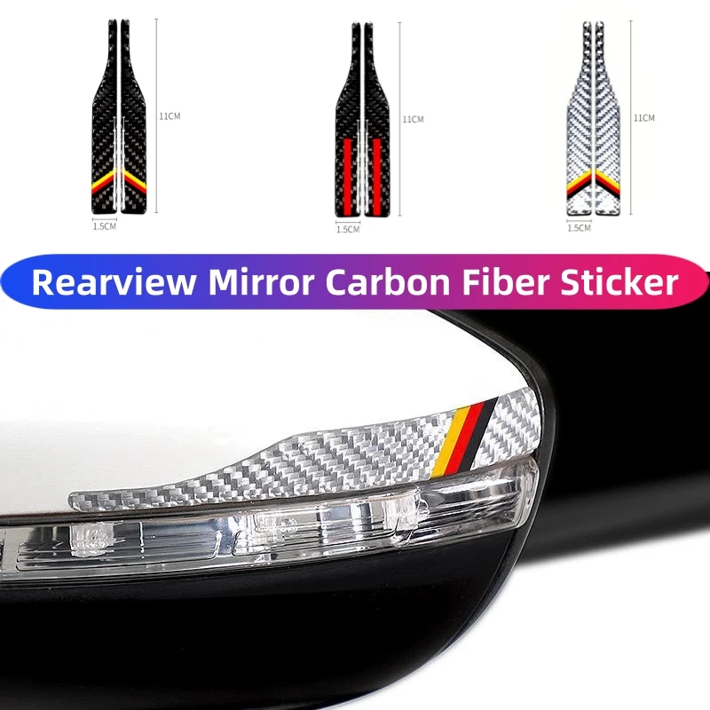 

2pcs Carbon Fiber Anti-collision Bumper Sticker Rearview Mirror Anti-Rub Strips Protector For BMW E90 E60 F30 F34 F10 F20 X1