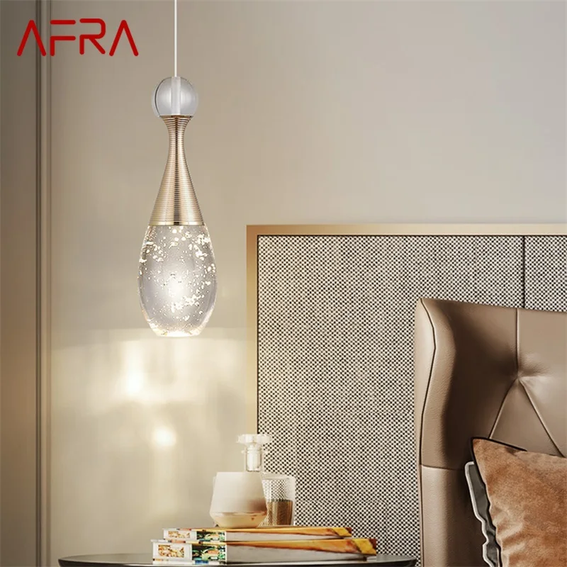 

AFRA Contemporary Pendant Lamp Creative Crystal Chandelier LED Fixtures Light Decorative for Bedroom Dining Room