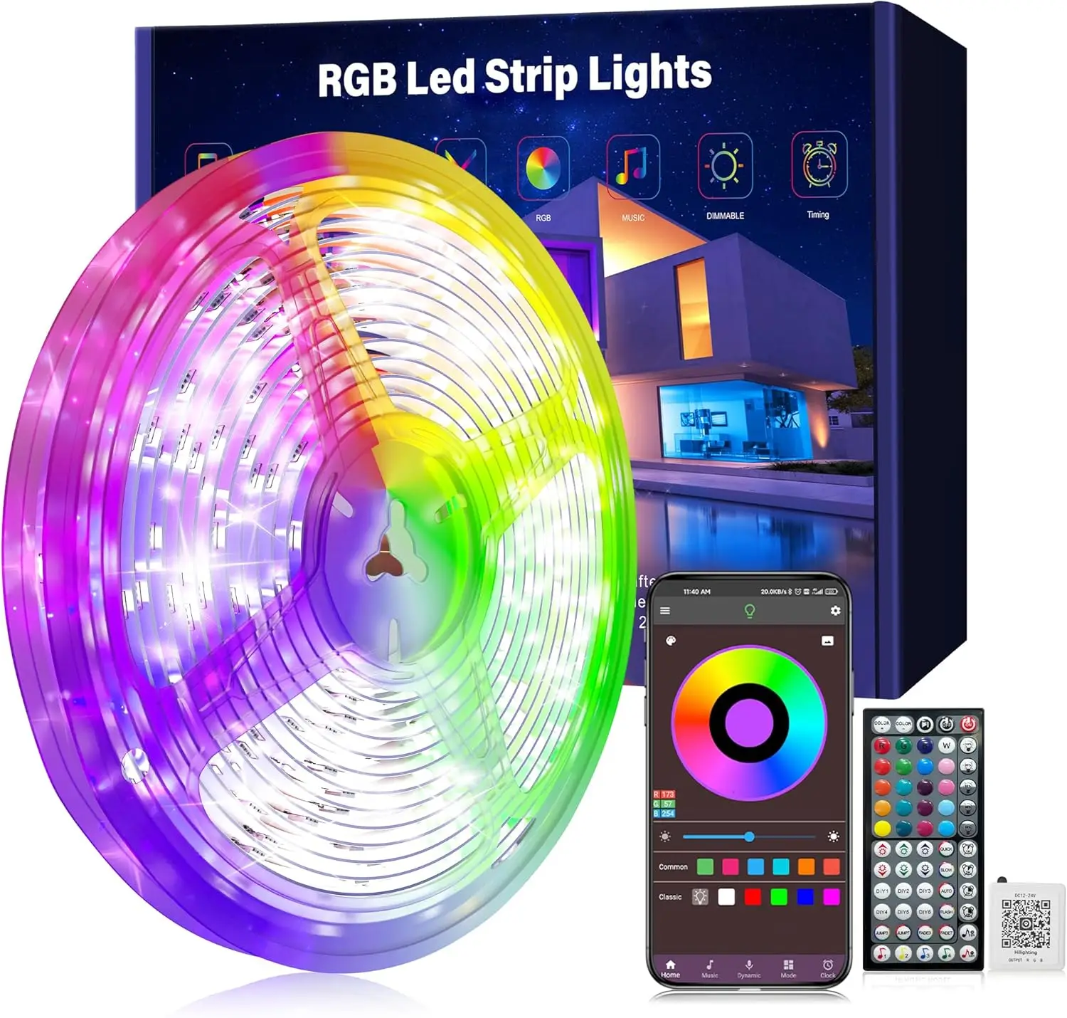 

5M 10M 15M 20M Led Strip Rgb 505 5V Room Light Tv Backlight Led Magic Home Bluetooth Controller Luces Led Lighting Bar