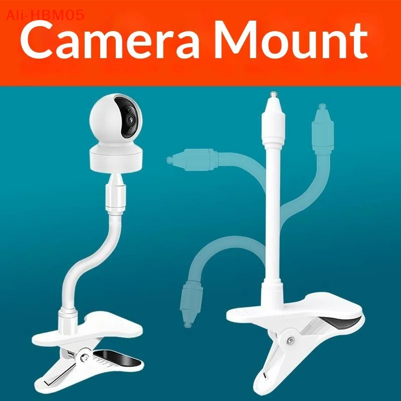 (HB05)Flexible Camera Clamp Mount Baby Monitor Camera Holder Stand Webcam Monitor Punch-free Bendable Bracket Base With Clip