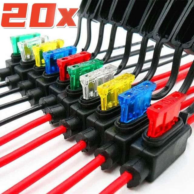 1-20szt 14AWG Samochodowa mini skrzynka bezpieczników typu ostrza Uchwyt bezpiecznika liniowego Wodoodporny dla 2V 30A Samochodowe motocykle Gniazdo wyłącznika przewodu