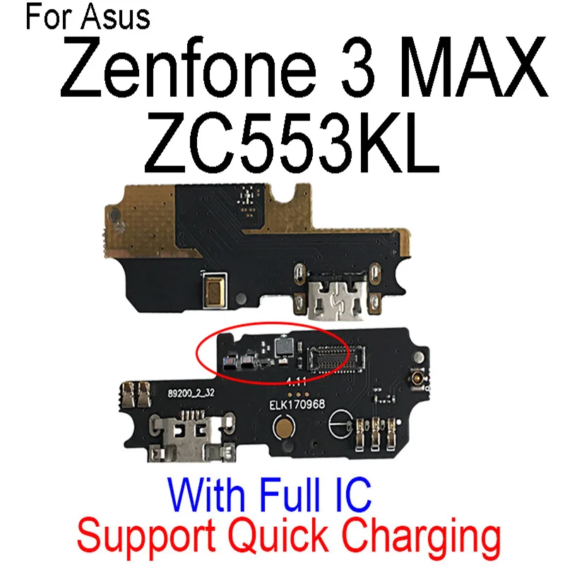 For Asus Zenfone 3 MAX ZC553KL Genuine Charger USB Jack Port Connector Board & Microphone USB Charging Dock Socket Flex Cable