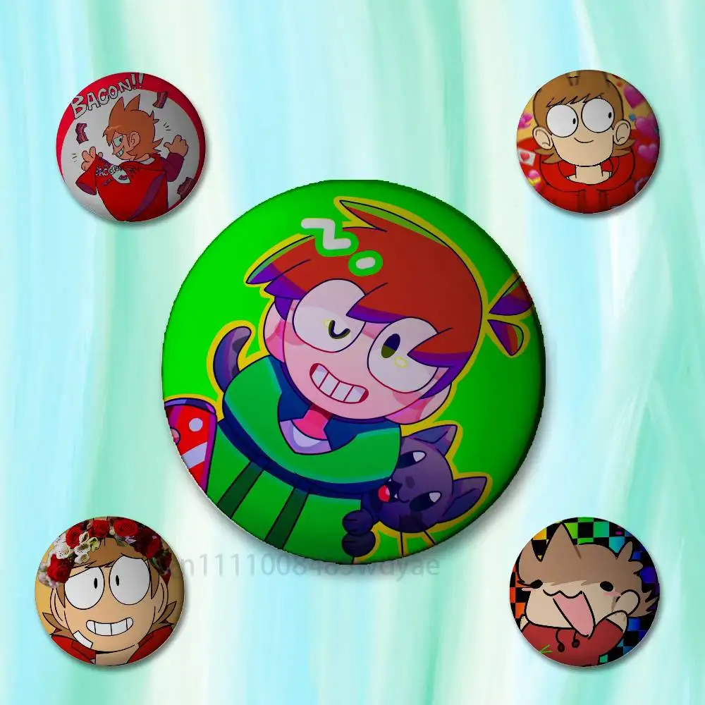 

Anime Eddsworld Tord Badges 25 32 44 58 75 mm Round Cosplay Pin Fans Collect Friends Gifts Brooch Souvenir Custom