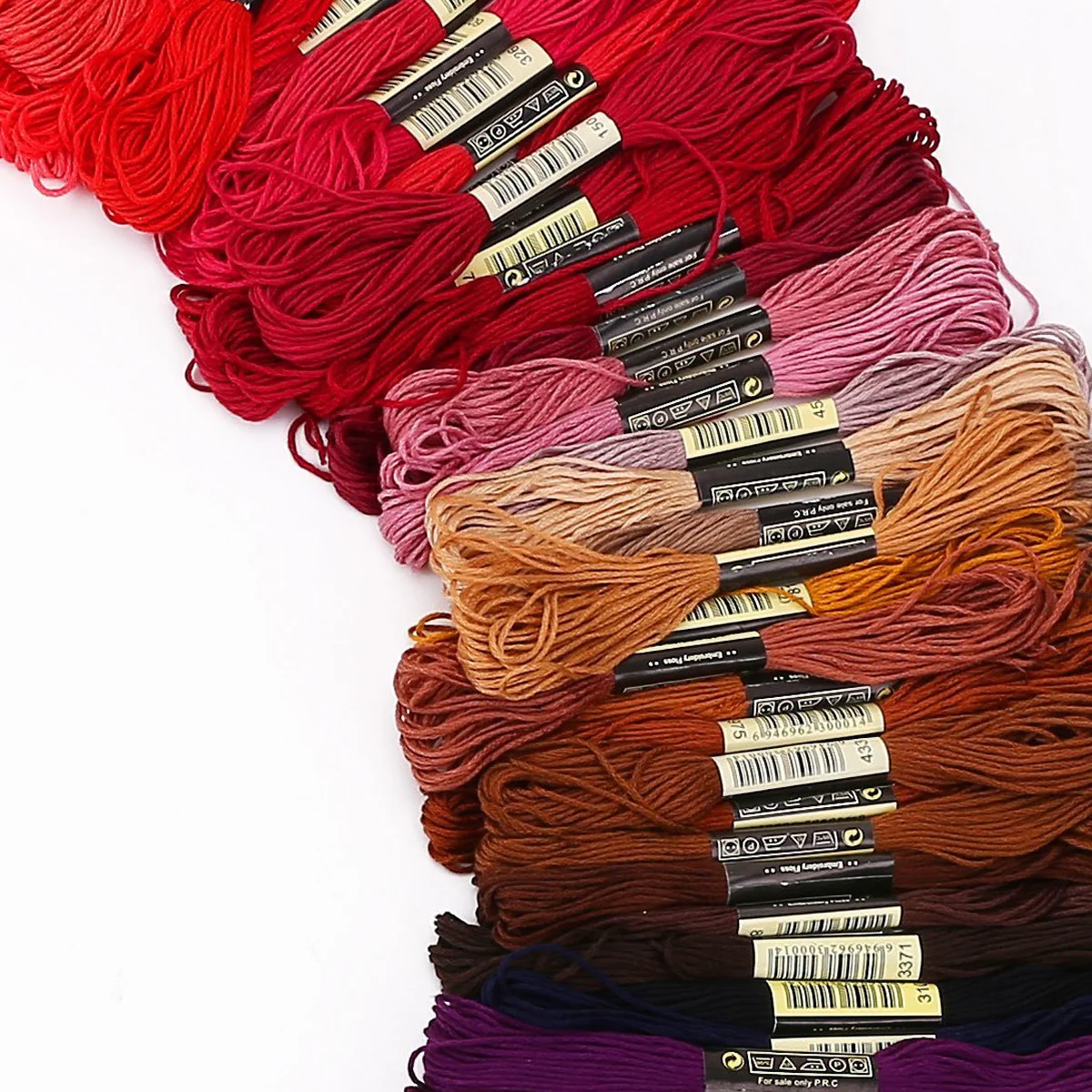 

200 Skeins 8M Multi-Color Cross Stitch Embroidery Threads Set Polyester Cotton Floss for Craft Flower Animal Cartoon Projects