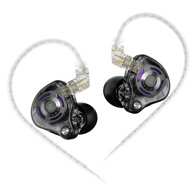 سماعات KZ Gale سلكية داخل الأذن HiFi سماعات محرك ديناميكي فائق الخطوط سماعات مريحة لمراقبة الموسيقى سماعة أذن مخصصة للألعاب