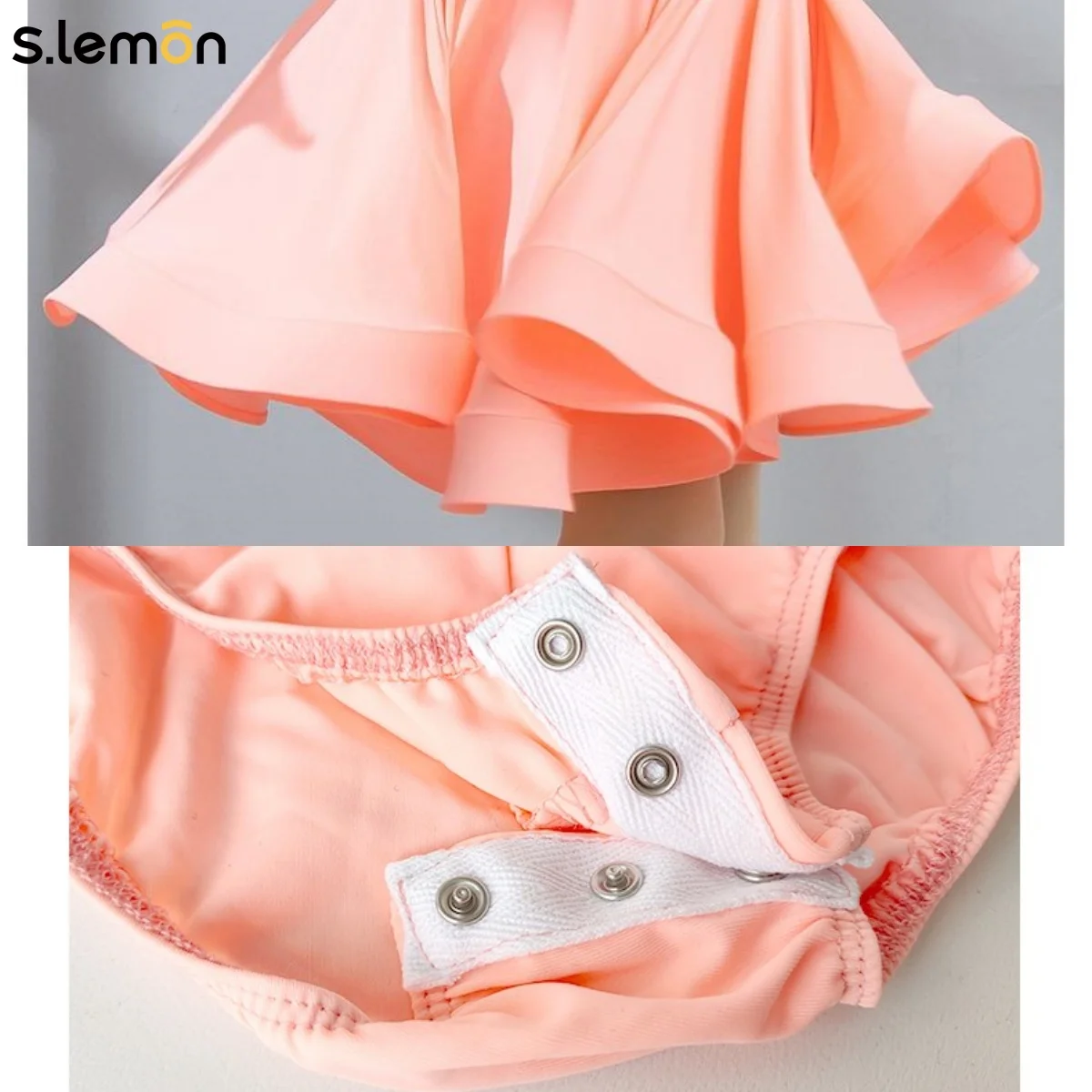 Set da due pezzi per ballo latino per bambini S.lemon - Abbigliamento da competizione professionale estivo con scollo a V e maniche a 3/4