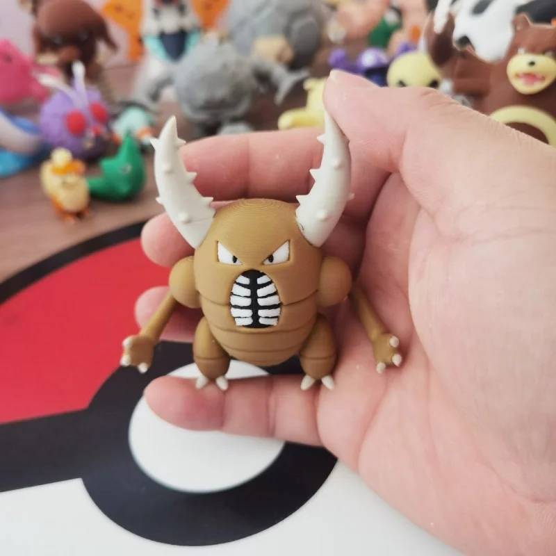 Hot Pokemon Pinsir Anime Figures Poliwhirl Poliwrath Proportion World 1:20 Diy 3d Printing Cartoon Desktop Model Kids Toys Gifts