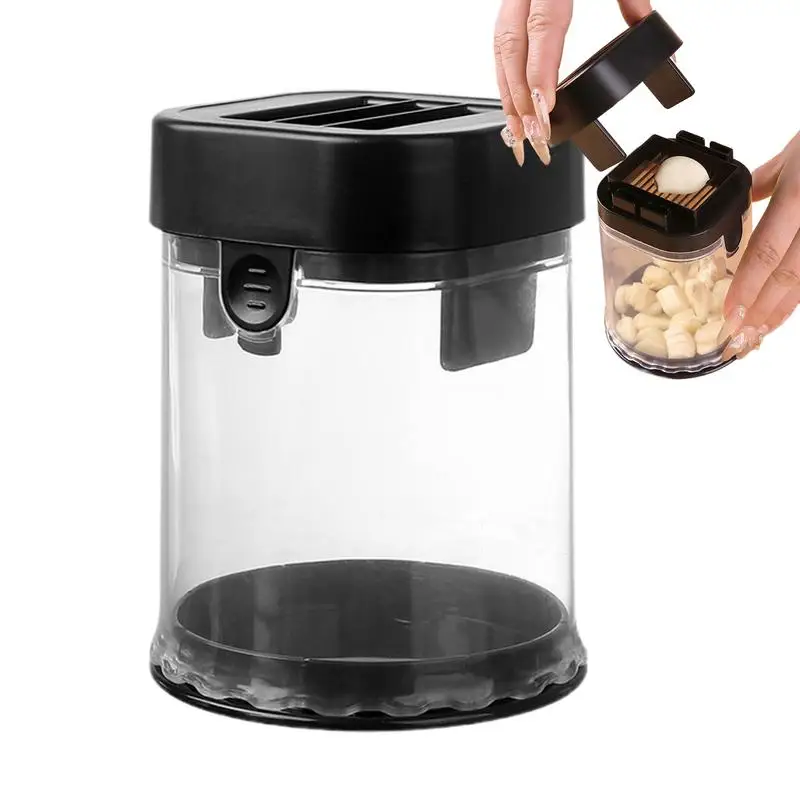 

Garlic Press Slicer Manual Garlic Presser Slicer With Storage Container Multifunctional Detachable Kitchen Gadget Anti-Slip