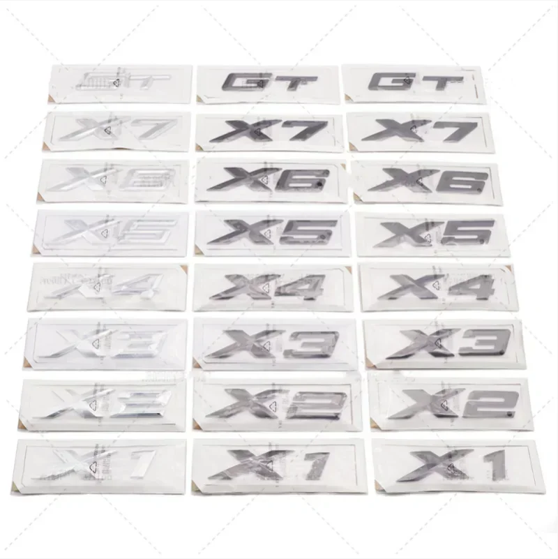 3D ABS Chrome Black Car Rear Trunk Letter Sticker For BMW X1 X2 X3 X4 X5 X6 X7 GT Logo Emblem Badge Auto Styling Accessories