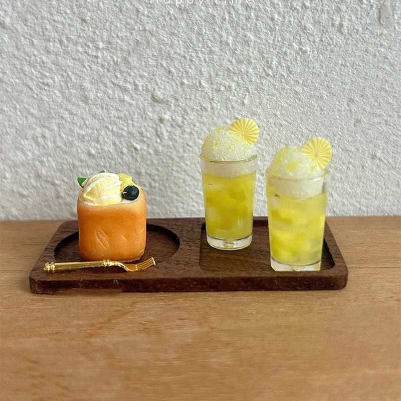 Kindermicroscène poppenhuis decoratief ananas smoothiebeker speelgoed; 1/12 miniatuur om fantasiespel te spelen