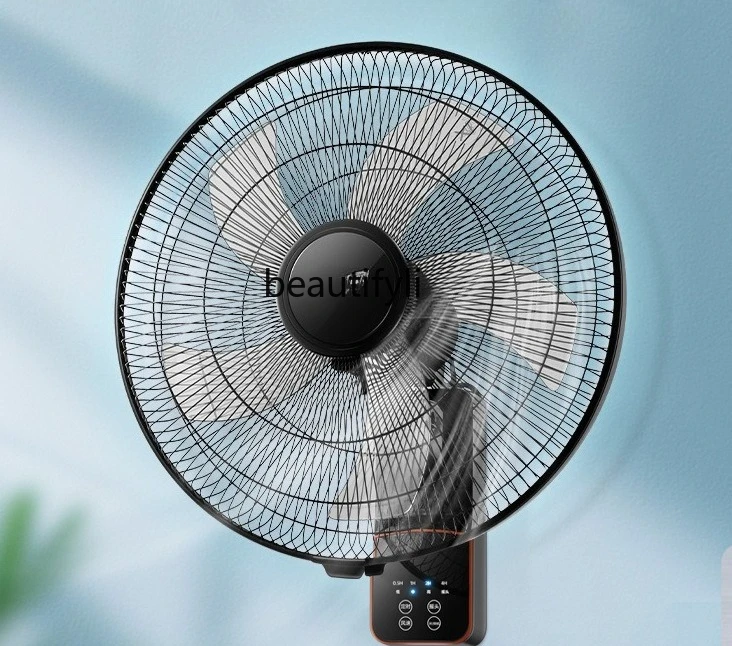 พัดลมไฟฟ้าติดผนัง พัดลมแขวนหัวสั่นกลติดผนังในครัวเรือน ร้านอาหาร ลมขนาดใหญ่ ใบอลูมิเนียม
