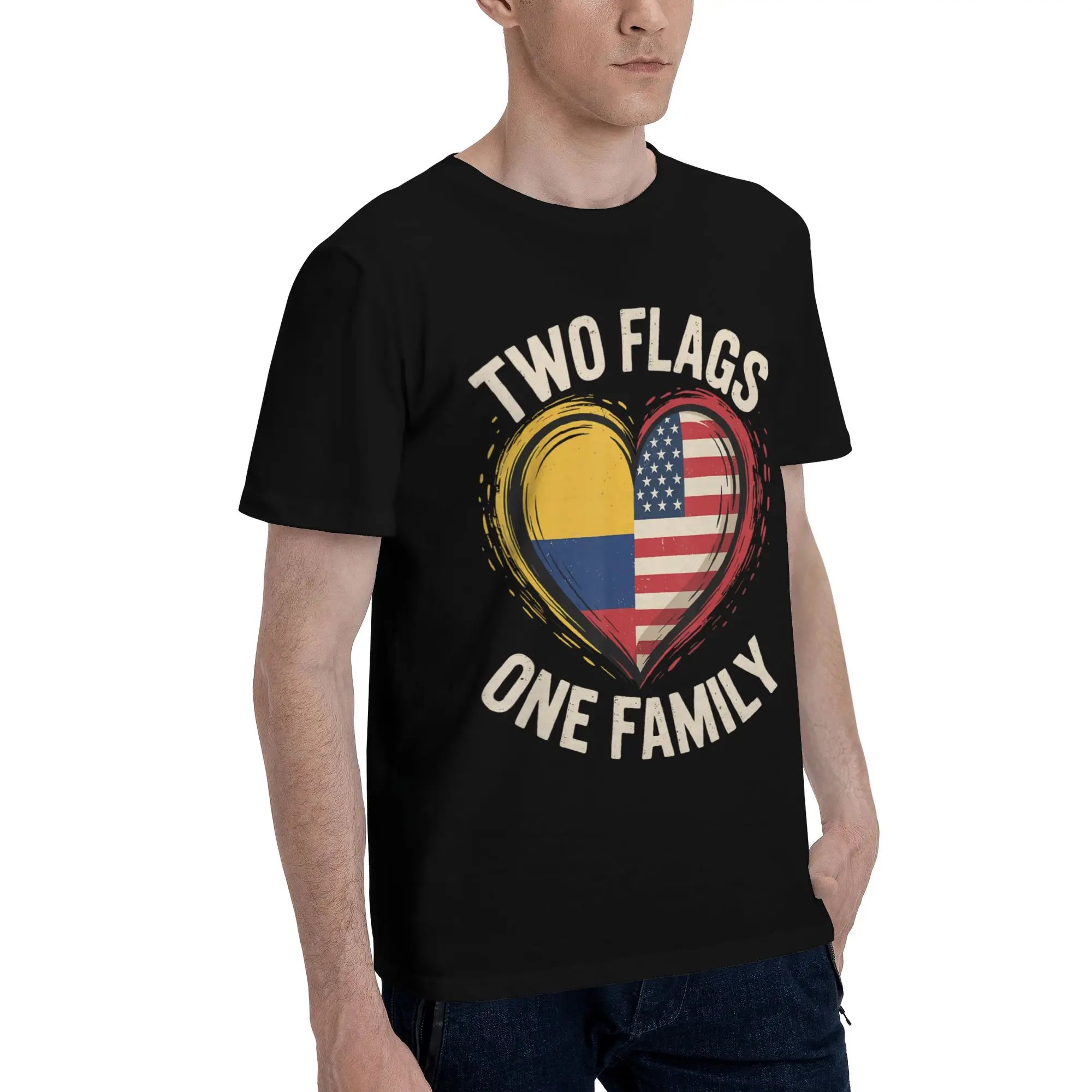 Mens Womens Colombia Flag Shirt Pure Cotton Printed T-Shirt  Top Clothing