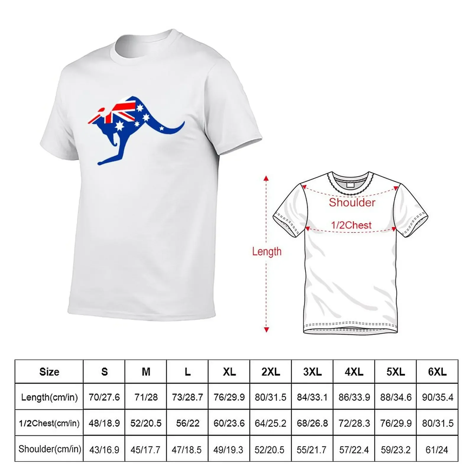 Australian Kangaroo Flag T-Shirt sports fans Aesthetic clothing summer tops shirts graphic tee men