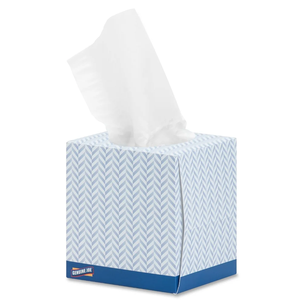 Ultra Soft Facial Tissue Cube Box 85 Sheets 36 Boxes Carton 2-Ply Recycled Fiber Dust Protection Convenient Delivery Home Office