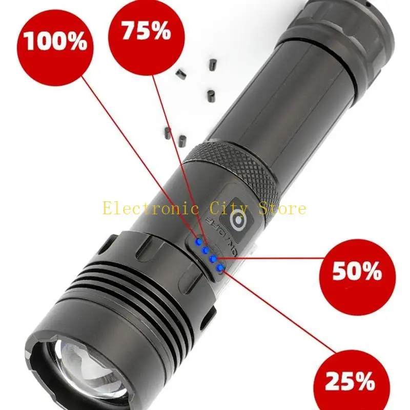 USB -Zoom LED TORCH Нет батареи с USB -выводом для людей, работающих HU8D