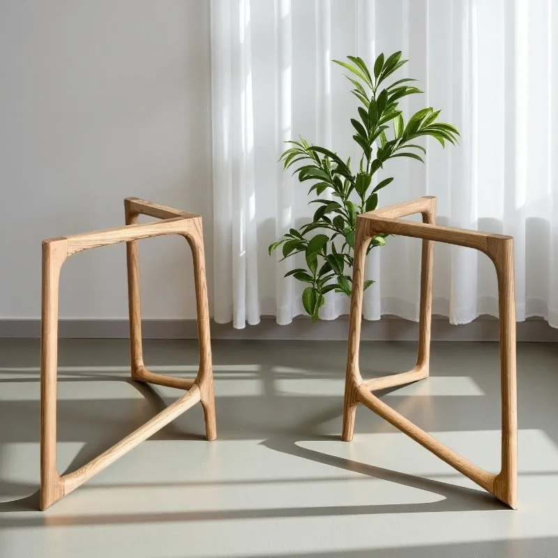 Butterfly Shape Creative Table Legs Solid Wood Desk Support Base Natural Wooden Furniture Feet Workbench Accessories Stand