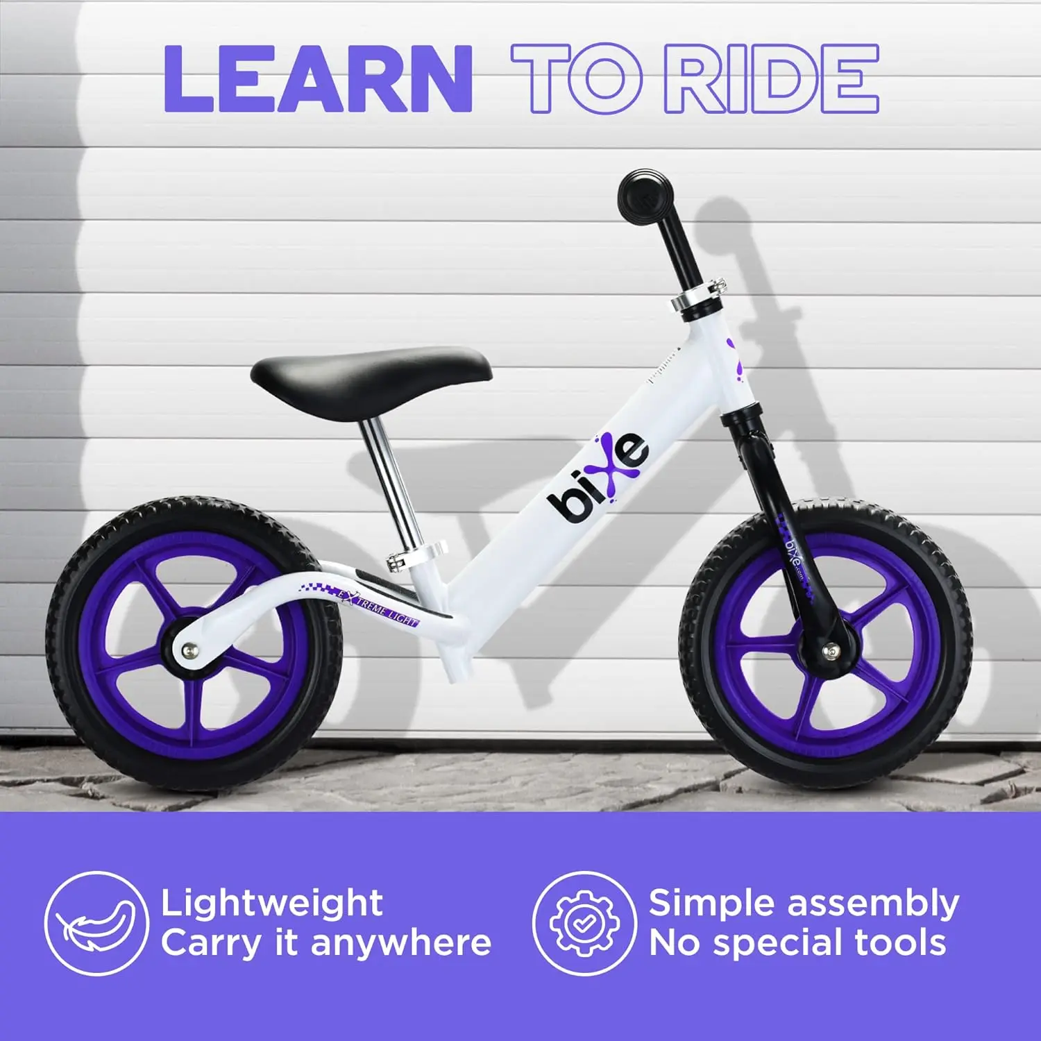 Violet (4LBS) Vélo d'équilibre en aluminium pour enfants et tout-petits - Vélo d'entraînement sportif sans pédale de 12 po pour enfants âgés de 3,4,5,6.