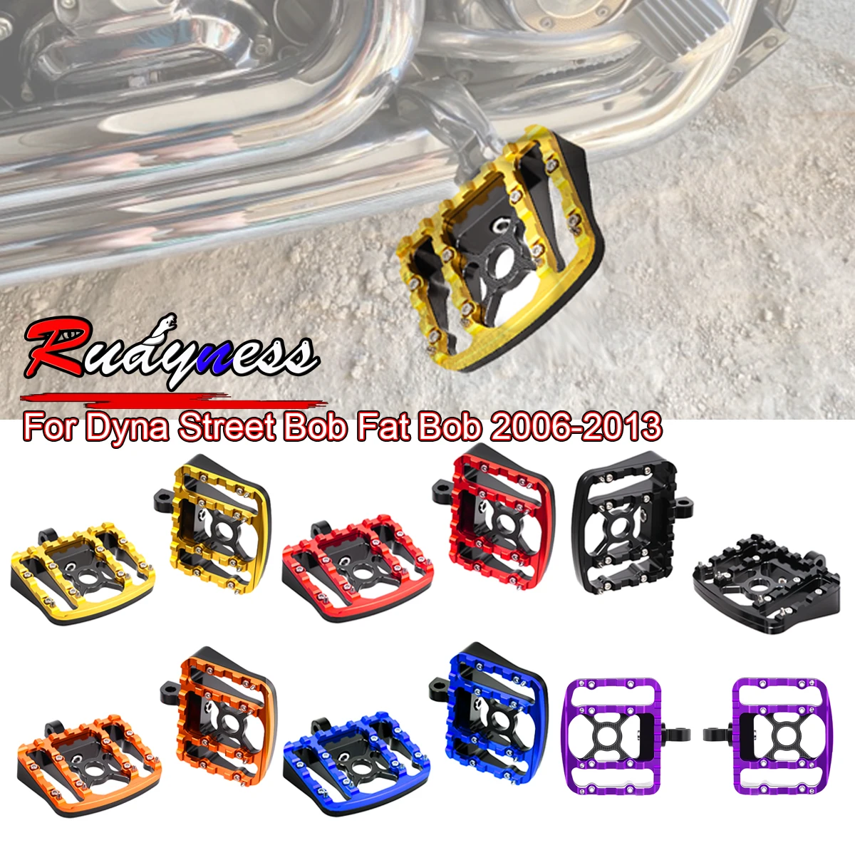 

Motorcycle Mini Floorboards Foot Boards Pegs Rider Footpeg Footrest For Harley 2006-2017 Dyna Fat Street Bob