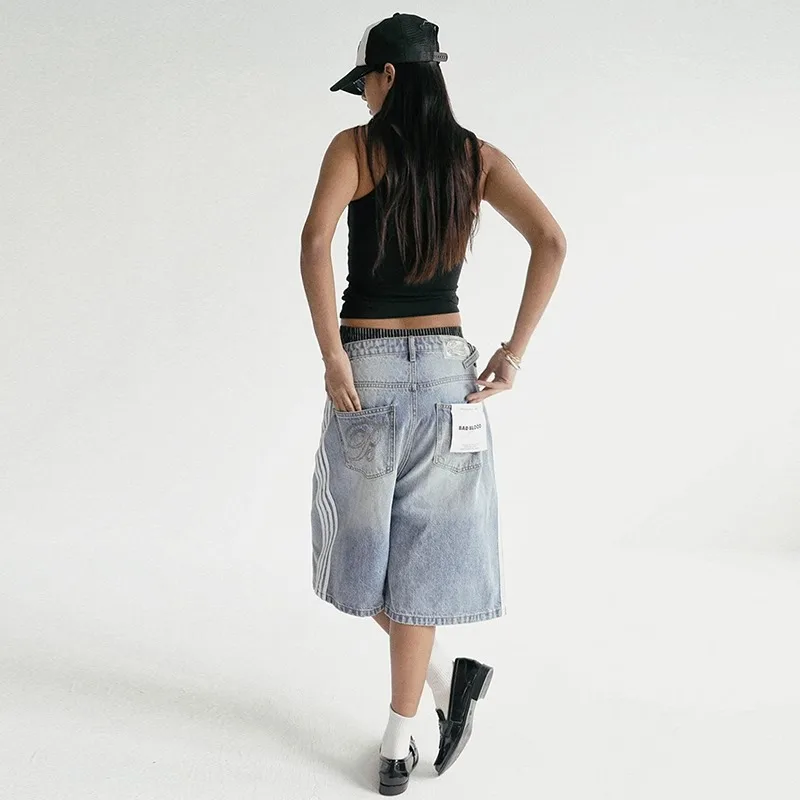 2025 Badblood Short Pants Spice Girls Vintage Denim Shorts Women's Sports Niche Designer Five Pants