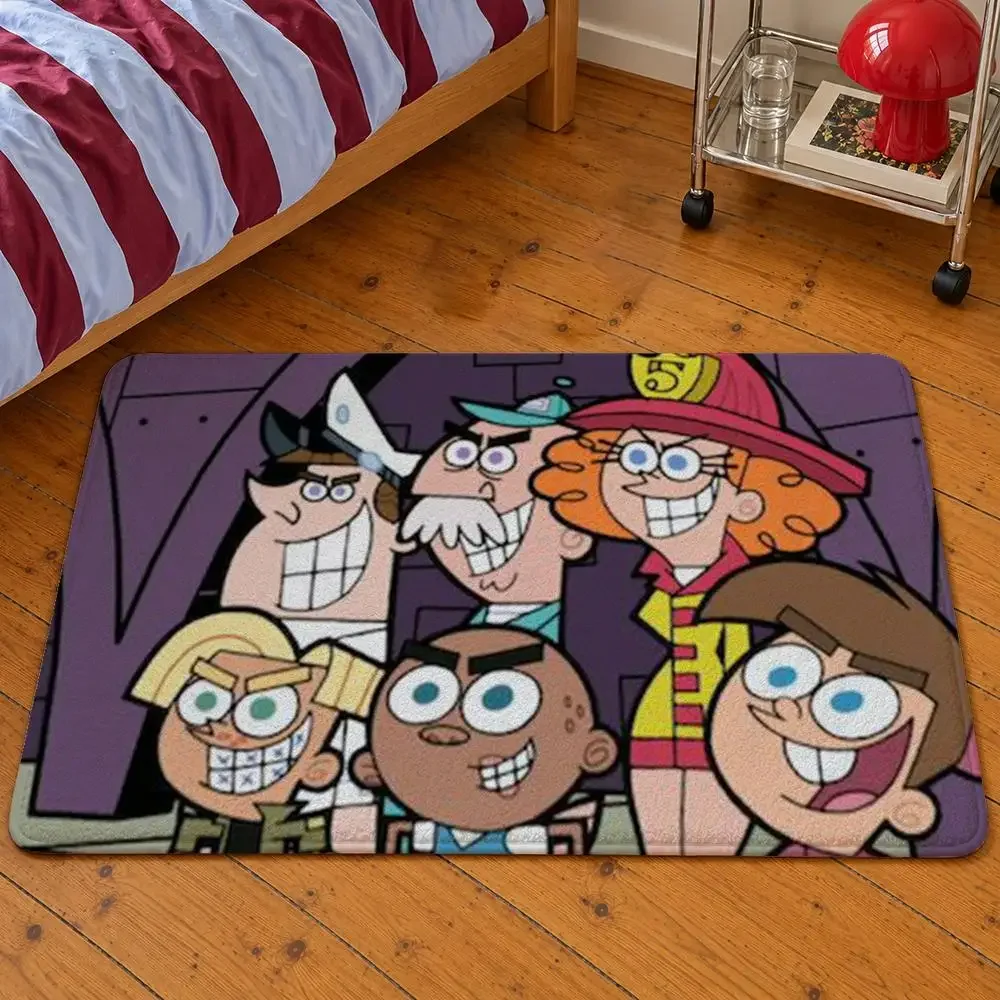 Series The Fairly OddParents Cosmo Wanda Floor Mat Soft Flannel Entrance Doormat Non-Slip Washable Rug For Bedroom Home Decor