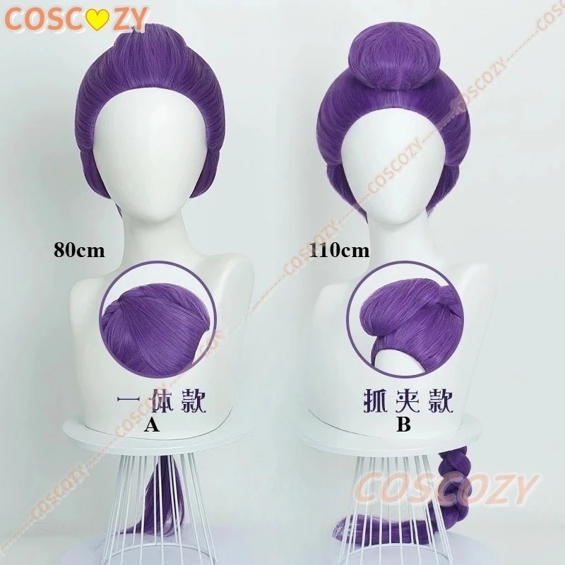Kinder Kinder Cosplay Perücke Popstars Idol Lila Zopf Langes Haar 80 cm/110 cm Hitzebeständiges Faserhaar + Perückenkappe