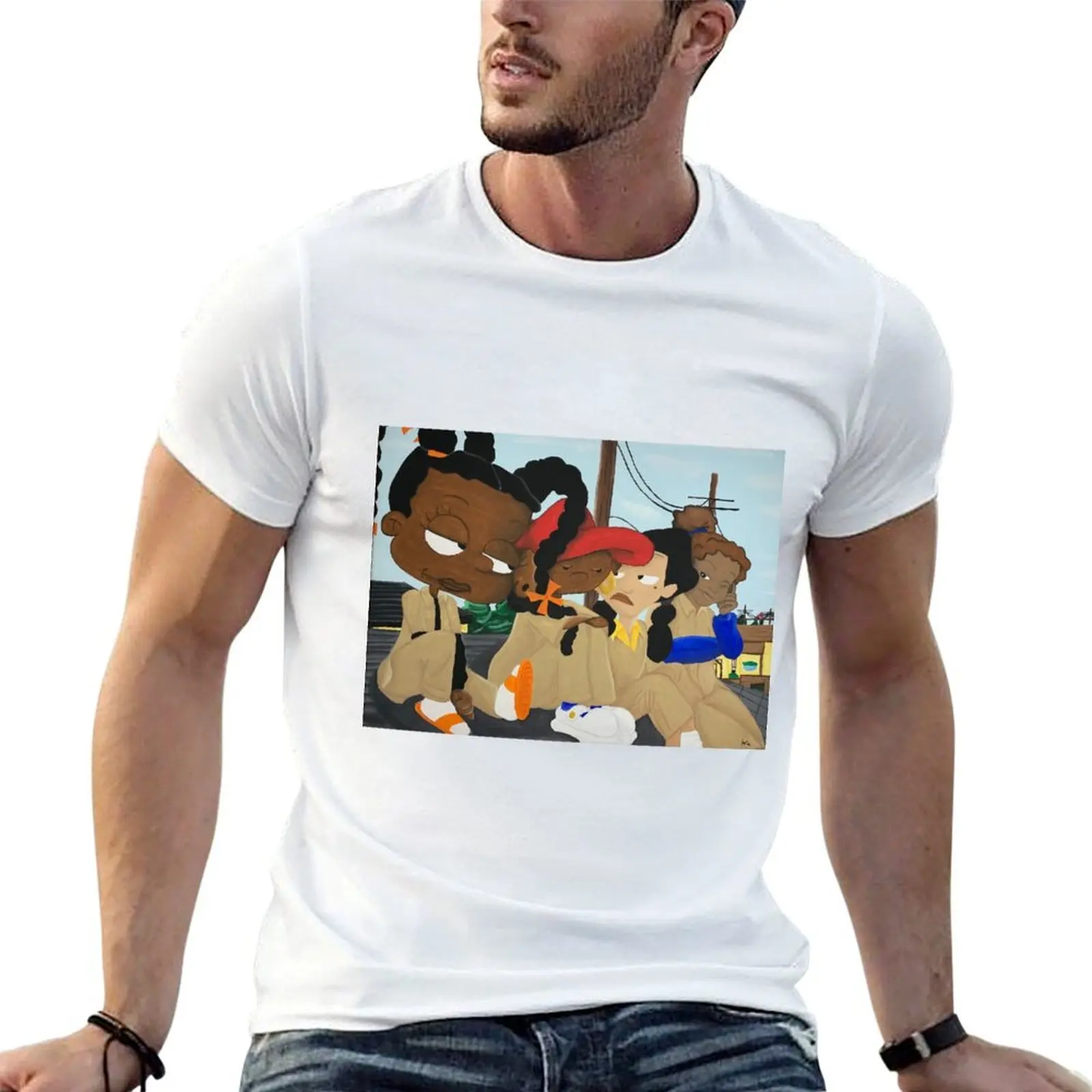 Cartoon “Set It Off” Throwback T-Shirt shirts graphic Funny t-shirts compression shirt men