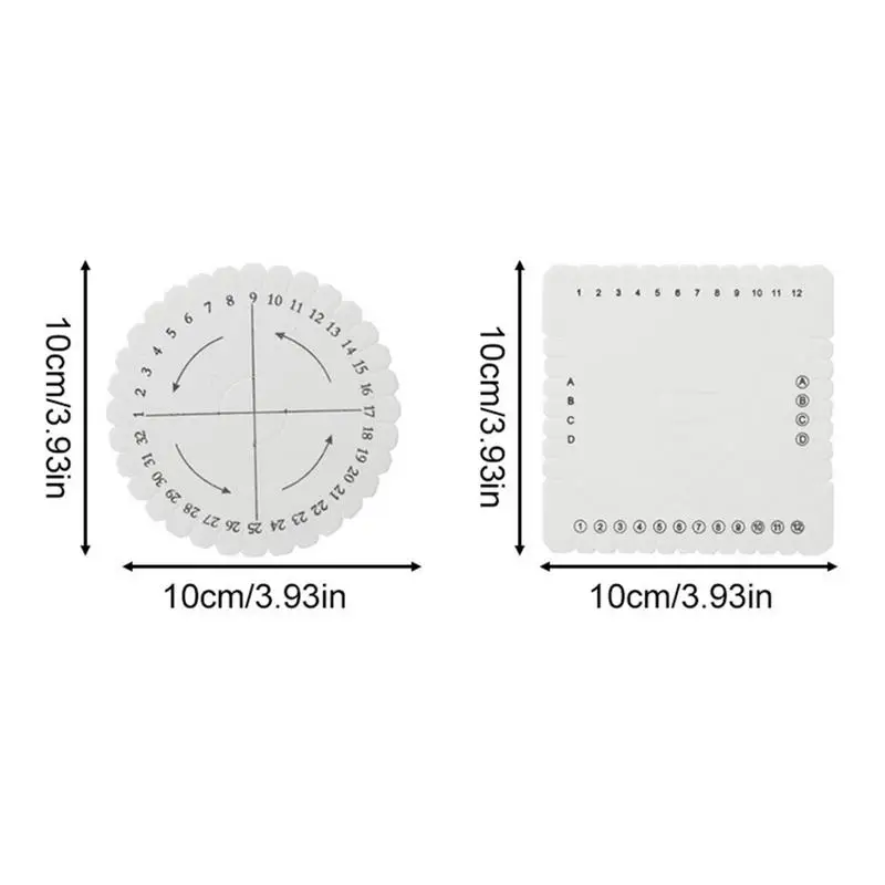 2Pcs Braiding Disk Round Square Kumihimo Beading Cord Disc Braiding Braided Plate DIYs Bracelet Loom Weaving Board